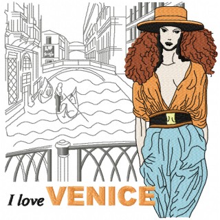 I love Venice embroidery design - Embroidery Design