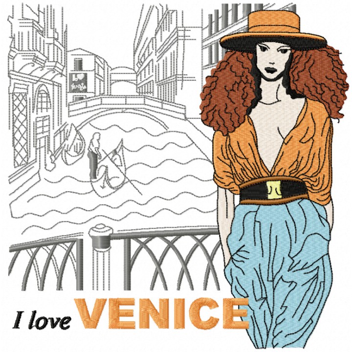 I love Venice embroidery design - Embroidery Design