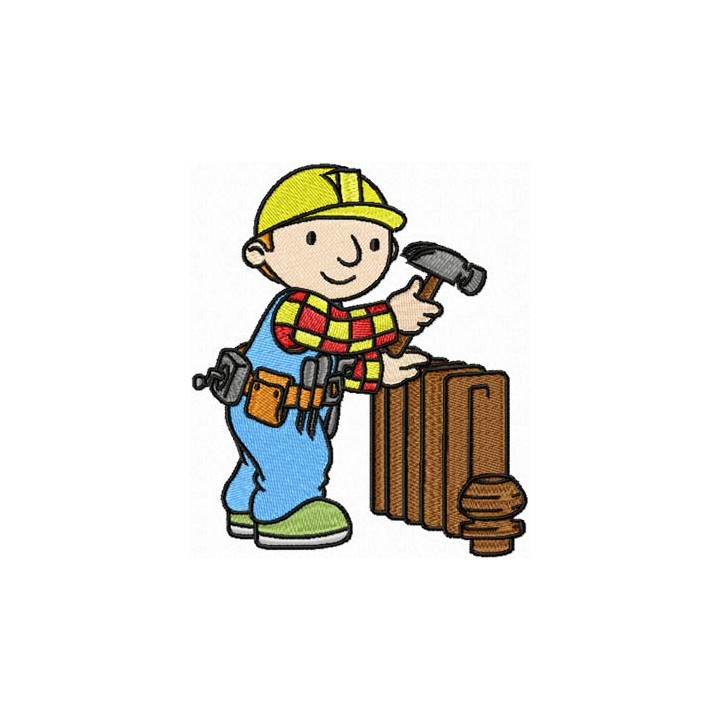 Bob the Builder plumber embroidery design - Embroidery Design