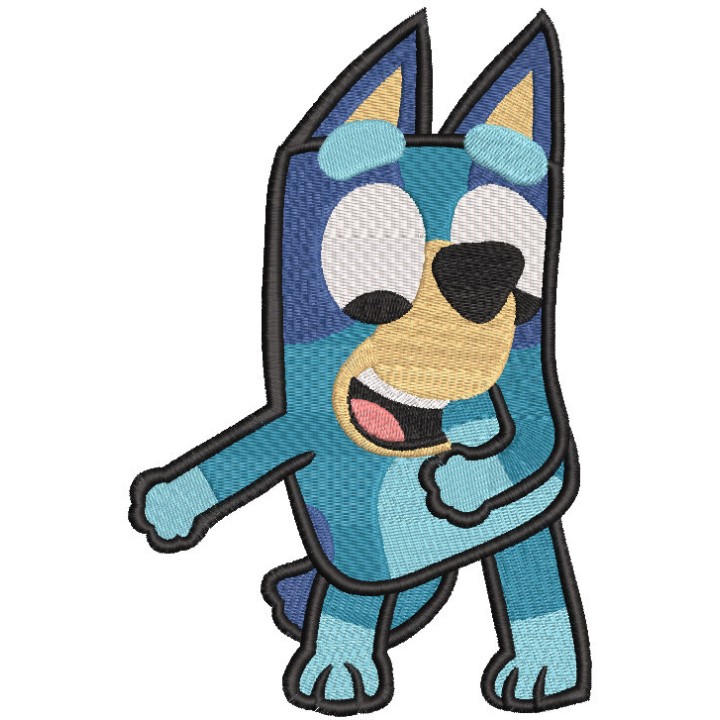 Bluey dancing dog embroidery design - Embroidery Design