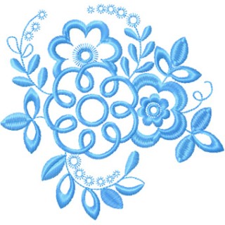 Blue Flower 3 embroidery design - Embroidery Design