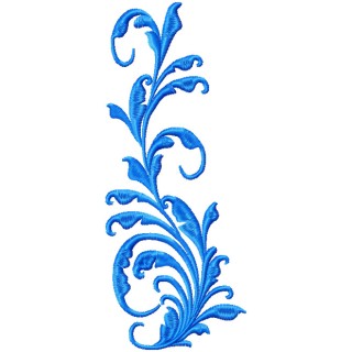 Blue Flowers element embroidery design - Embroidery Design