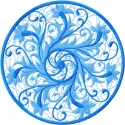 Winter fairy tale embroidery design featuring delicate snowflake and doily patterns