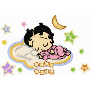 Betty Boop sleep embroidery design - Embroidery Design