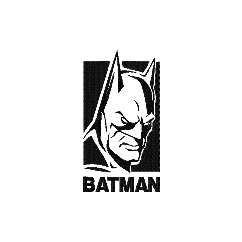 Batman Evil Fears The Knight embroidery design preview showing dark stitched motif