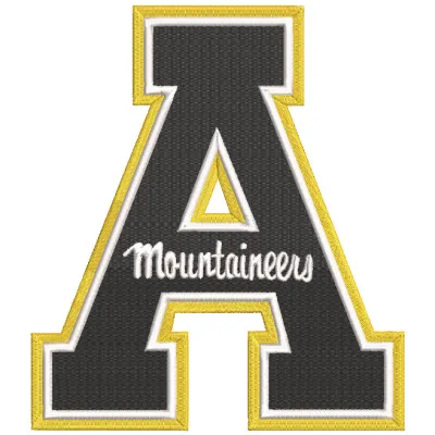 Appalachian State Mountaineers A logo embroidery design featuring the iconic mountain logo in vibrant colors.