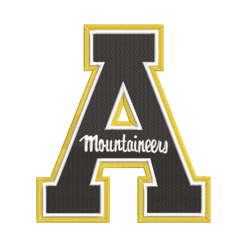 Appalachian State Mountaineers A logo embroidery design featuring the iconic mountain logo in vibrant colors.