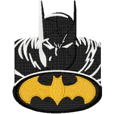 Batman 3 embroidery design preview showing dark superhero stitching pattern