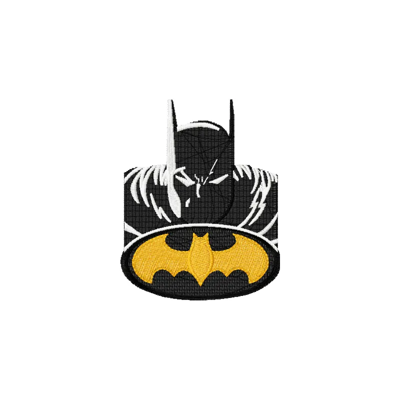 Batman 3 embroidery design preview showing dark superhero stitching pattern