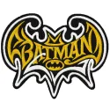 Batman modern logo embroidery design preview showing stitched pattern