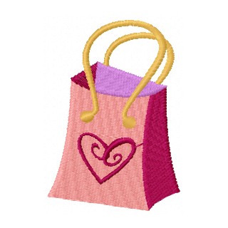 Barbie shopping bag embroidery design - Embroidery Design