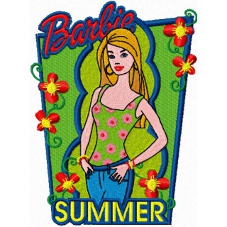 Barbie Summer Style embroidery design - Embroidery Design