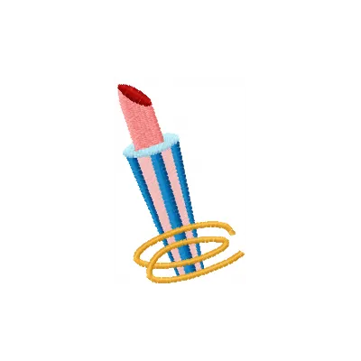 Barbie lipstick embroidery design preview showing pink and red stitched pattern