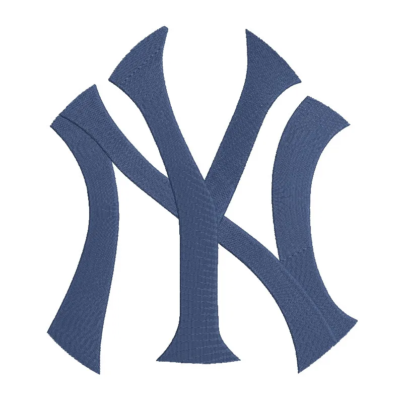 Classic New York Yankees logo embroidery design showcasing iconic team branding on fabric.