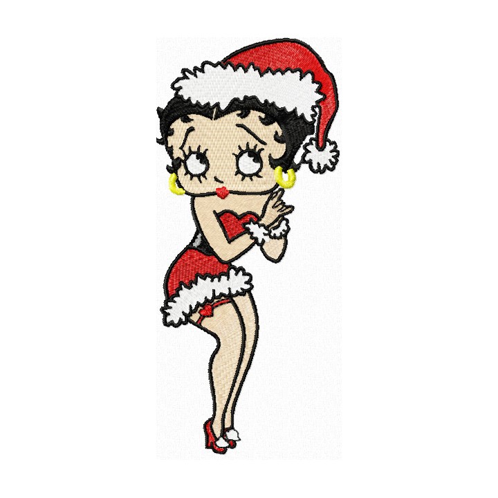 Betty Boop Christmas embroidery design - Embroidery Design