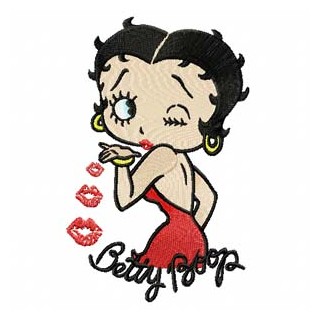 Betty Boop - I love you! embroidery design - Embroidery Design