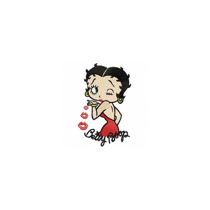 Betty Boop - I love you! embroidery design - Embroidery Design