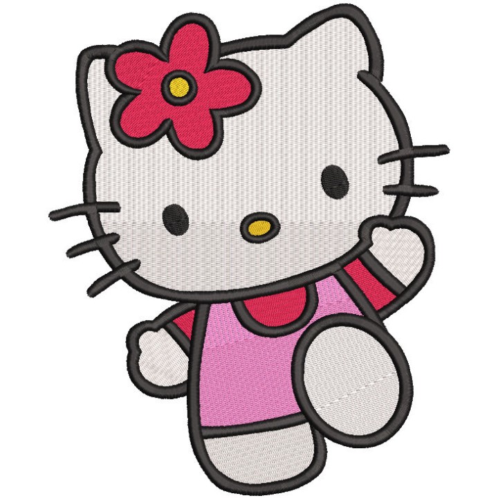Hello Kitty dancing embroidery design - Embroidery Design