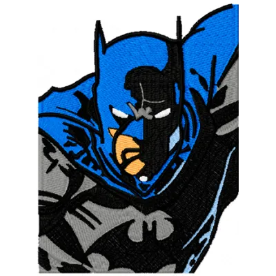 Batman never sleeps embroidery design preview showing dark stitched pattern