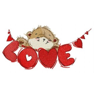 Cute garland from teddy bear embroidery design - Embroidery Design