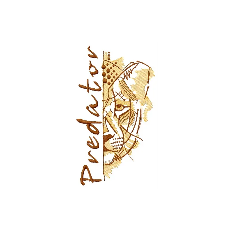 Fierce Predator Lion Stitching Pattern