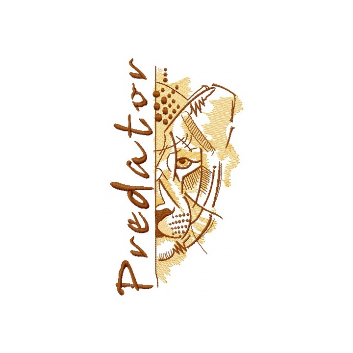 Predator lion embroidery design - Embroidery Design