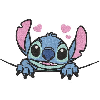 Smiling Stitch in love embroidery design - Embroidery Design