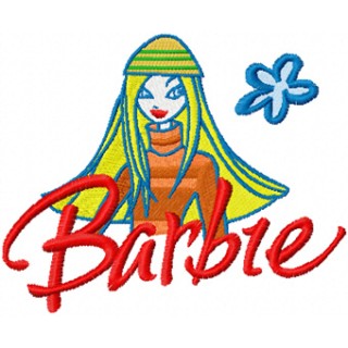 Barbie child's art embroidery design - Embroidery Design