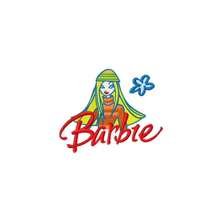 Barbie child's art embroidery design - Embroidery Design