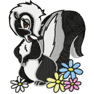 Flower Bambi's friend embroidery design - Embroidery Design