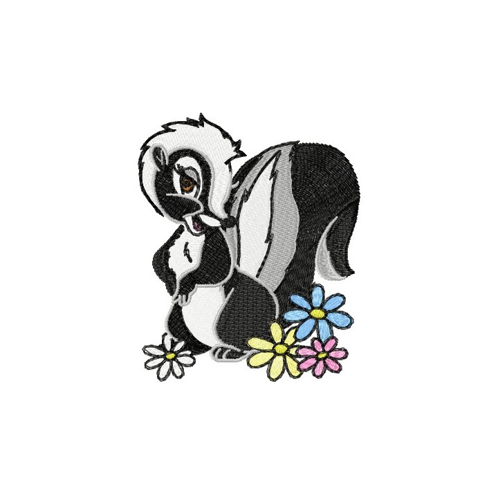 Flower Bambi's friend embroidery design - Embroidery Design