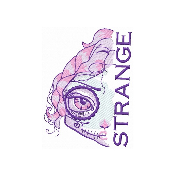 Strange girl embroidery design - Embroidery Design