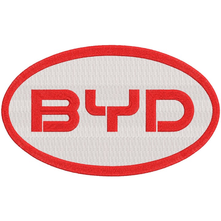 BYD oval logo embroidery design - Embroidery Design