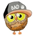 Bad owl 3 embroidery design preview showing stitched owl motif