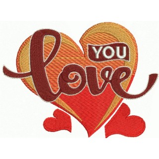 Love you 6 embroidery design - Embroidery Design