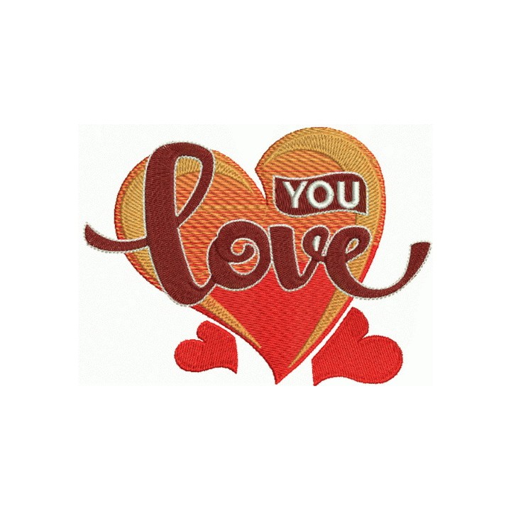 Love you 6 embroidery design - Embroidery Design