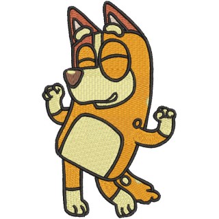 Dancing Bluey Bingo embroidery design - Embroidery Design