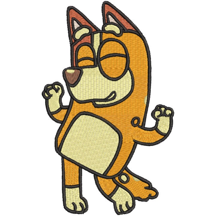 Dancing Bluey Bingo embroidery design - Embroidery Design