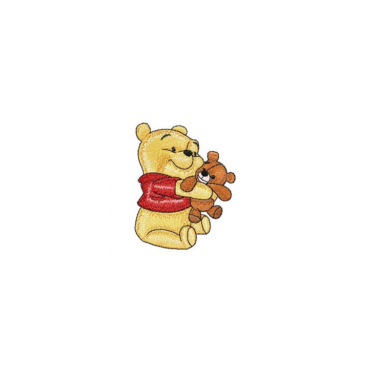 Baby Pooh with toy embroidery design - Embroidery Design