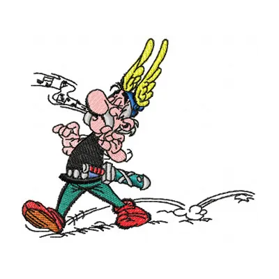 Asterix Embroidery Design - Fearless Gaul Warrior Pattern