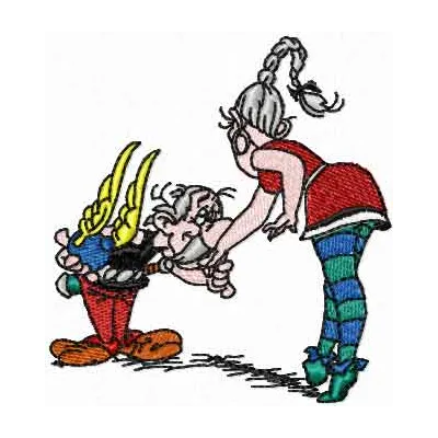 Gallant Asterix Embroidery Design - Gaul Warrior Motif
