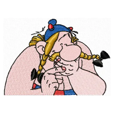 Funny Obelix Embroidery Design - Comic Adventure Pattern