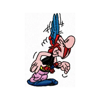 Asterix Embroidery Design - Gaul Warrior Stitching Pattern