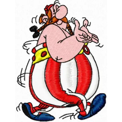Obelix Embroidery Design - Gaul Warrior Comic Character