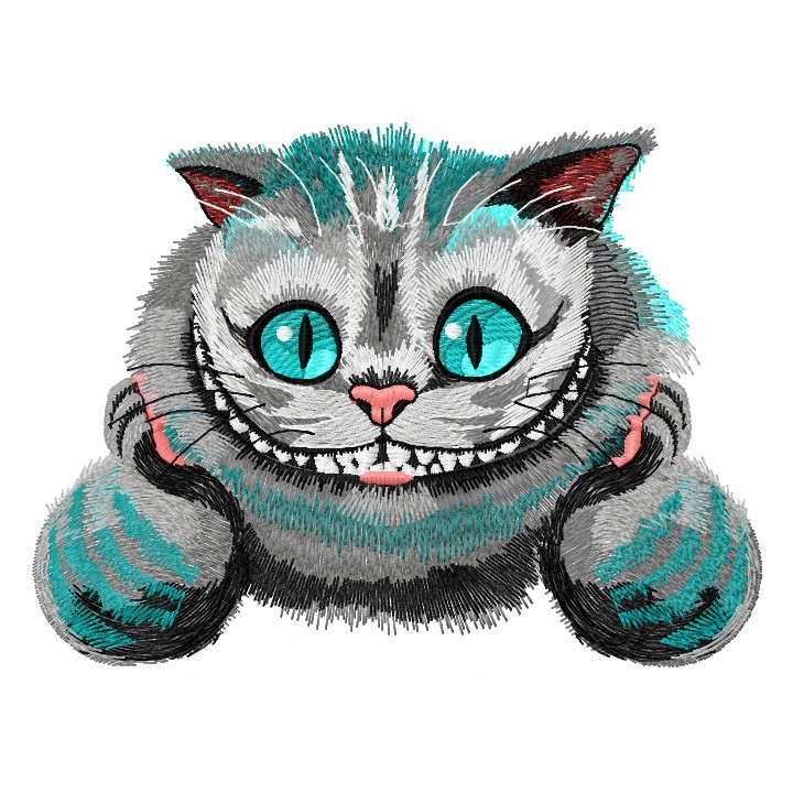 Mischievous Cheshire Cat embroidery design - Embroidery Design