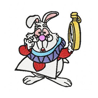 White Rabbit embroidery design - Embroidery Design