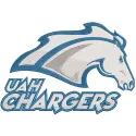 Alabama-Huntsville Chargers logo embroidery design featuring the team's logo in vibrant colors on fabric.