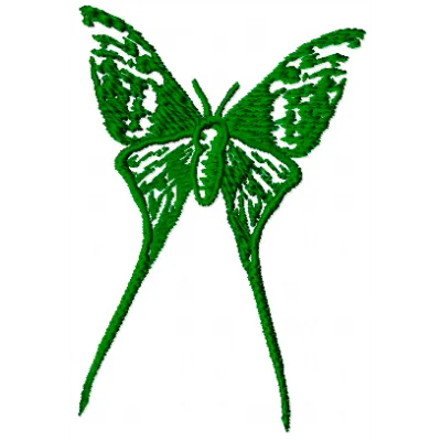 Butterfly embroidery design with detailed wing stitching patterns
