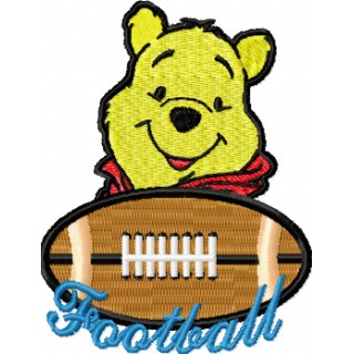 Winnie Pooh Football Logo embroidery design - Embroidery Design