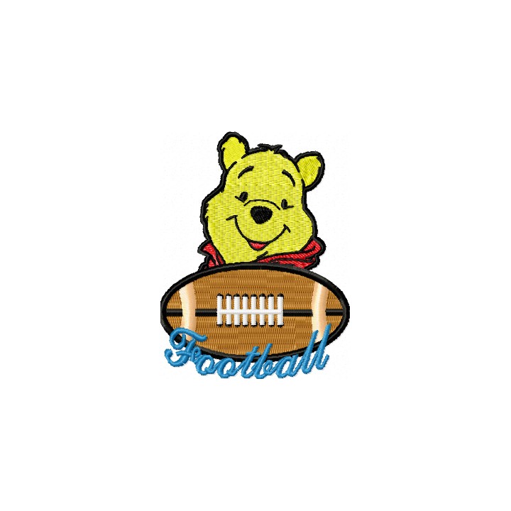 Winnie Pooh Football Logo embroidery design - Embroidery Design